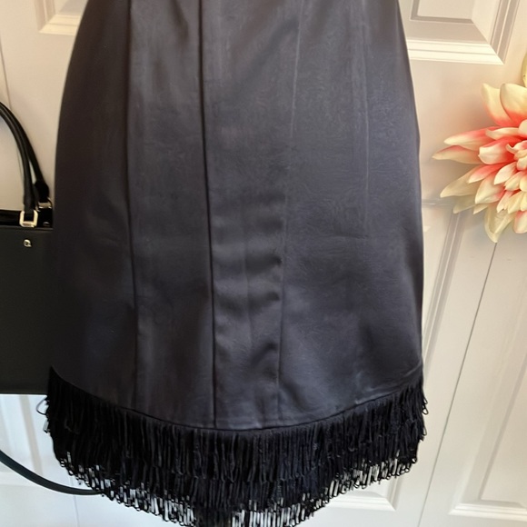 Fabulous LBD with rows of fringe detail at bottom of dress. - Picture 3 of 13